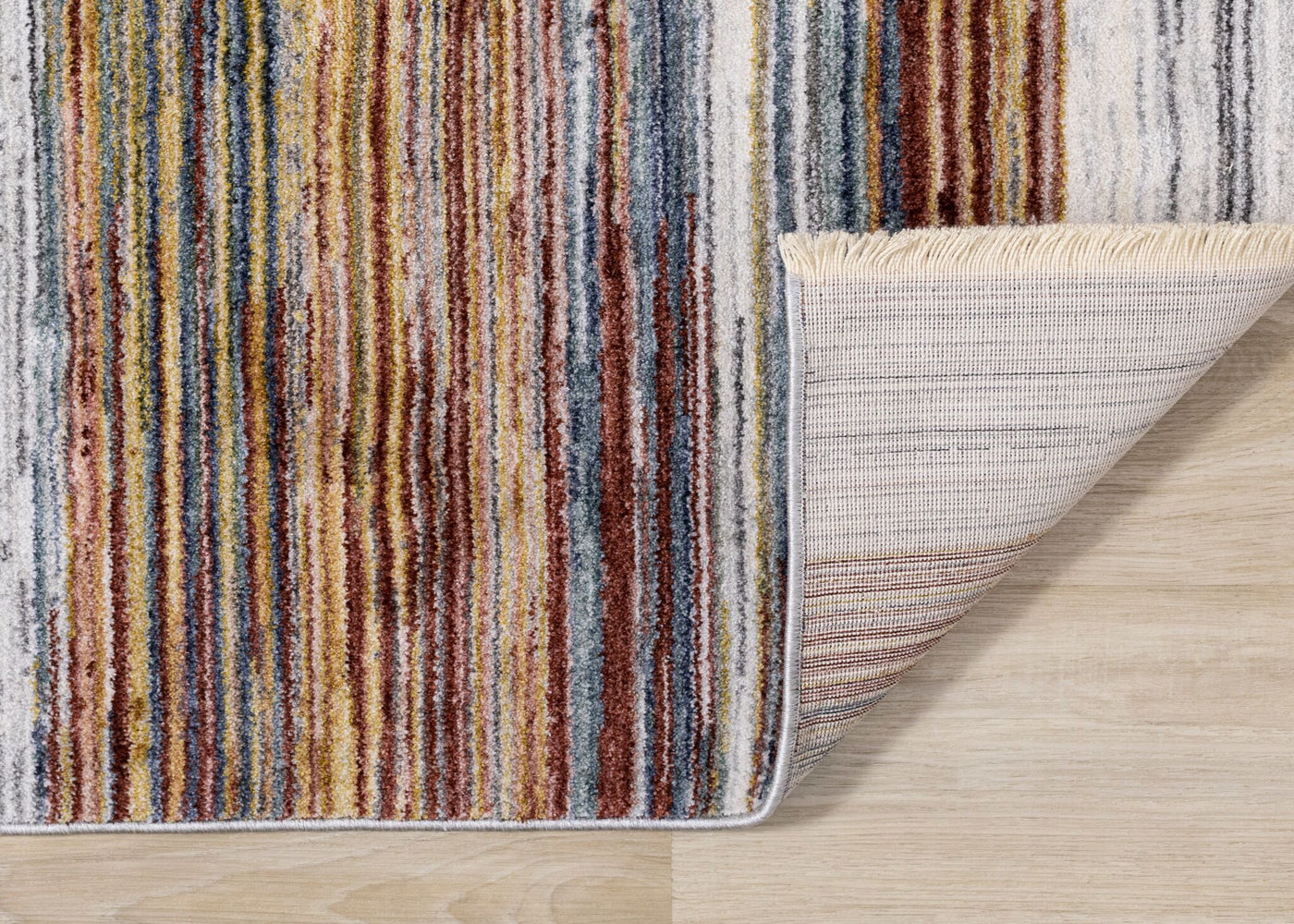 Sunset Glow 5'3" x 7'10" Striped Plush Area Rug