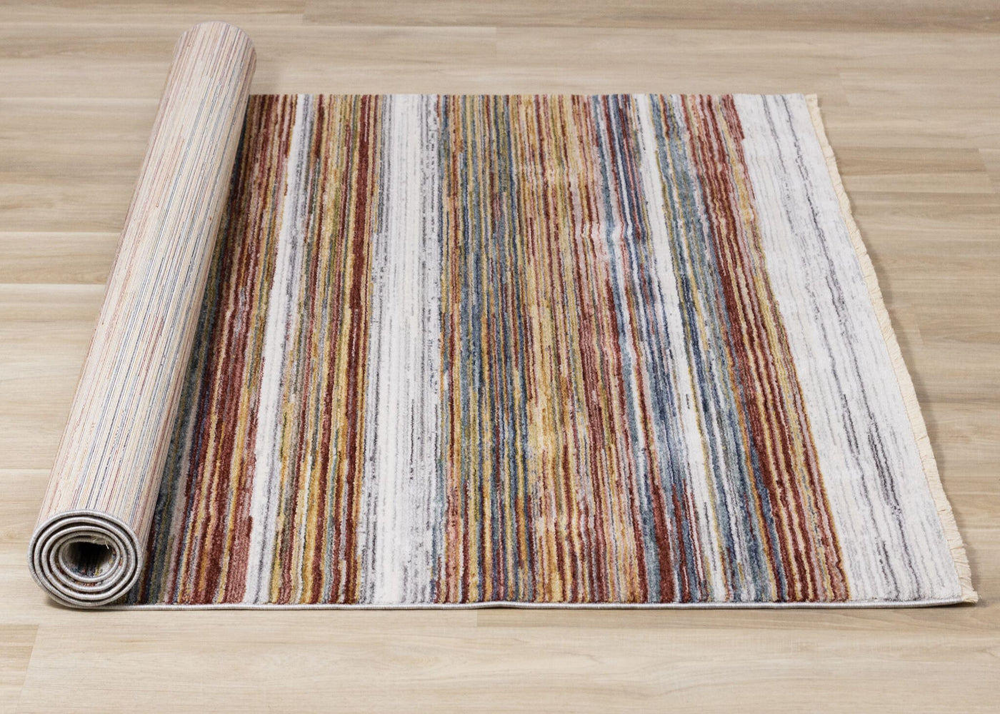 Sunset Glow 5'3" x 7'10" Striped Plush Area Rug