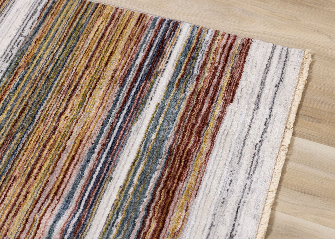 Sunset Glow 5'3" x 7'10" Striped Plush Area Rug