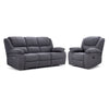 Marlow Reclining Sofa and Chair Set - Charcoal