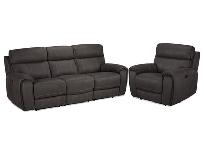 Martin II Power Reclining Sofa and Chair Set -Dark grey