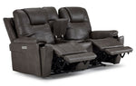 Matrix Triple Power Reclining Loveseat with Console - Smoke