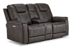 Matrix Triple Power Reclining Loveseat with Console - Smoke