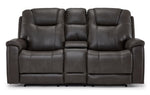 Matrix Triple Power Reclining Loveseat with Console - Smoke