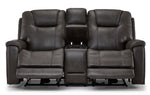 Matrix Triple Power Reclining Loveseat with Console - Smoke