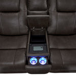 Matrix Triple Power Reclining Loveseat with Console - Smoke