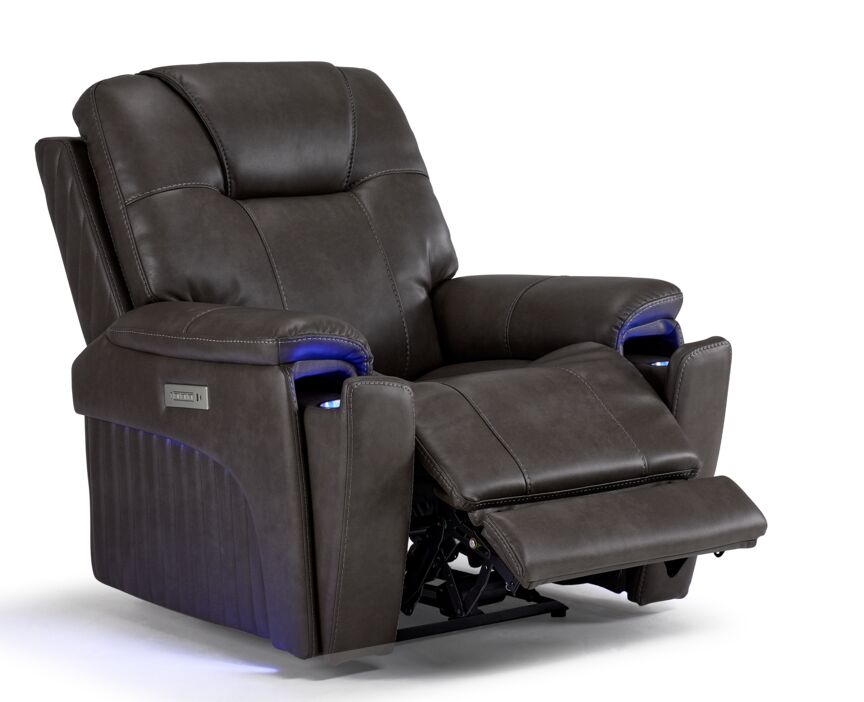 Matrix Triple Power Recliner Smoke Leon's