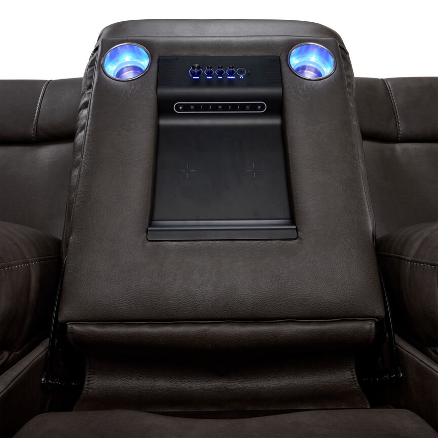 Matrix Triple Power Reclining Sofa and Loveseat Set - Smoke