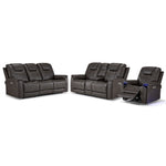 Matrix Triple Power Reclining Sofa, Loveseat and Chair Set - Smoke