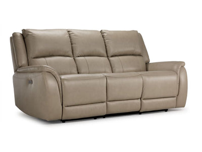 Maxton Leather Power Reclining Sofa - Taupe