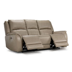 Maxton Leather Power Reclining Sofa - Taupe