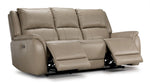 Maxton Leather Power Reclining Sofa - Taupe