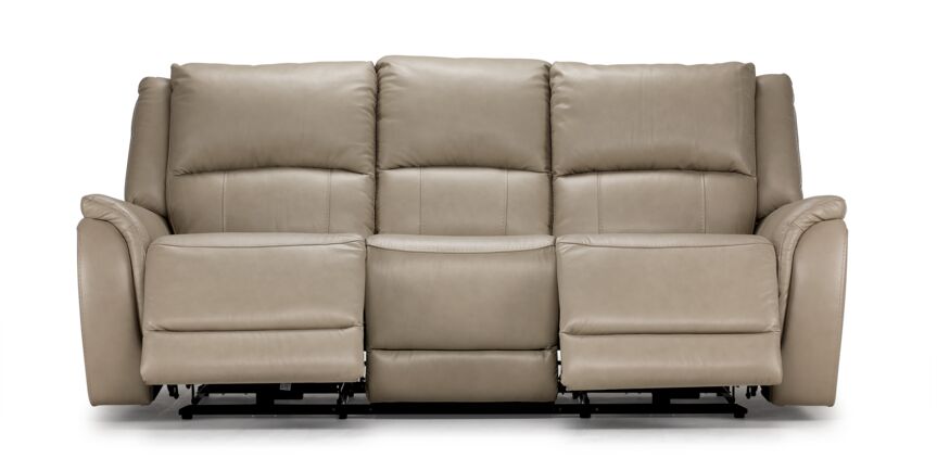 Maxton Leather Power Reclining Sofa - Taupe