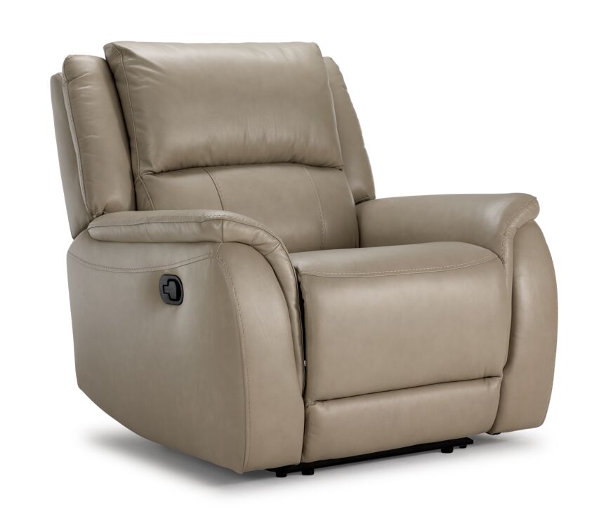 Maxton Leather Manual Recliner - Taupe