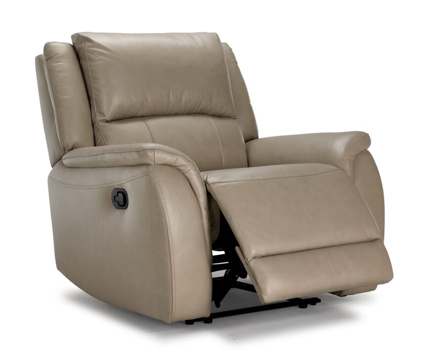 Maxton Leather Manual Recliner - Taupe