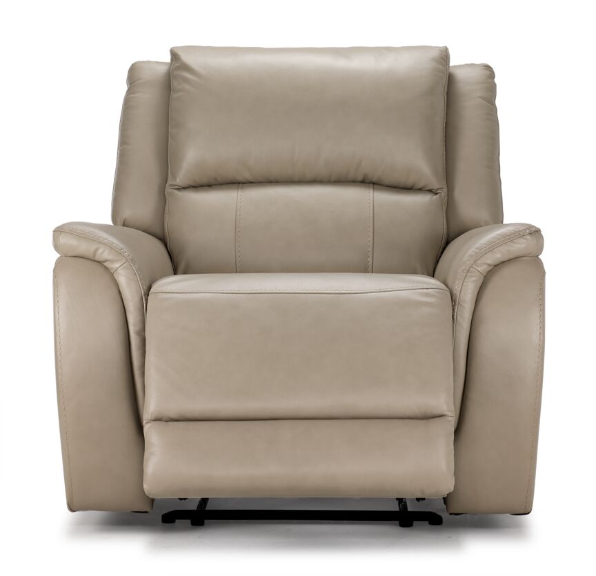 Maxton Leather Manual Recliner - Taupe