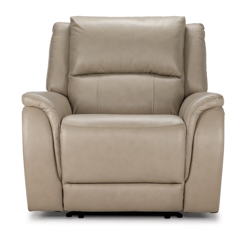 Maxton Leather Manual Recliner - Taupe