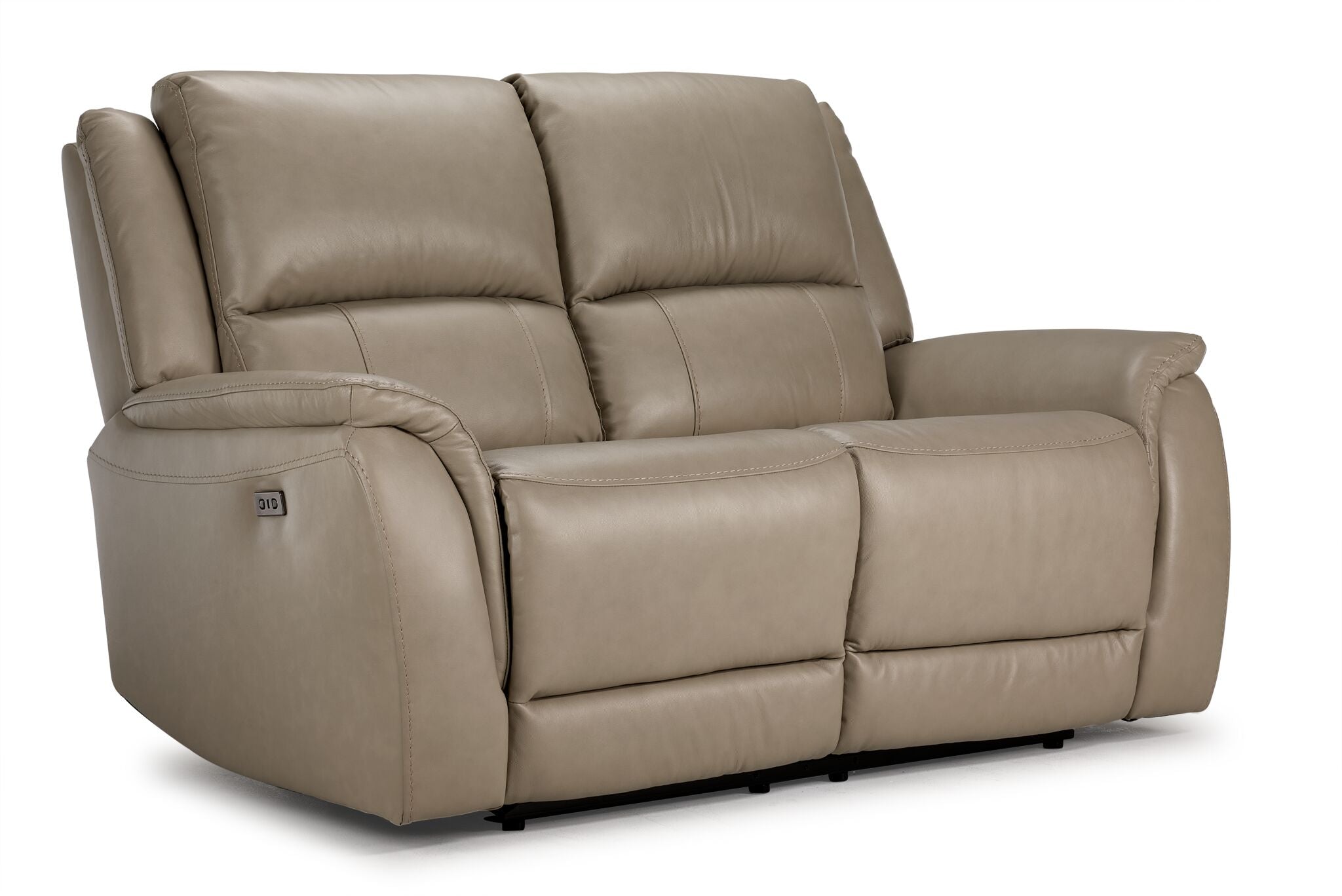Maxton Leather Power Reclining Sofa and Loveseat Set - Taupe | Leon's