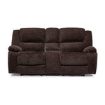 Maxwell Power Reclining Loveseat with Console - Brown