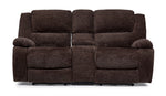 Maxwell Power Reclining Loveseat with Console - Brown