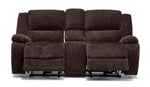 Maxwell Power Reclining Loveseat with Console - Brown
