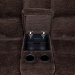 Maxwell Power Reclining Loveseat with Console - Brown