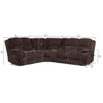 Maxwell 6-Piece Power Reclining Sectional with Console- Brown