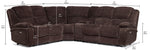 Maxwell 6-Piece Power Reclining Sectional with Console- Brown