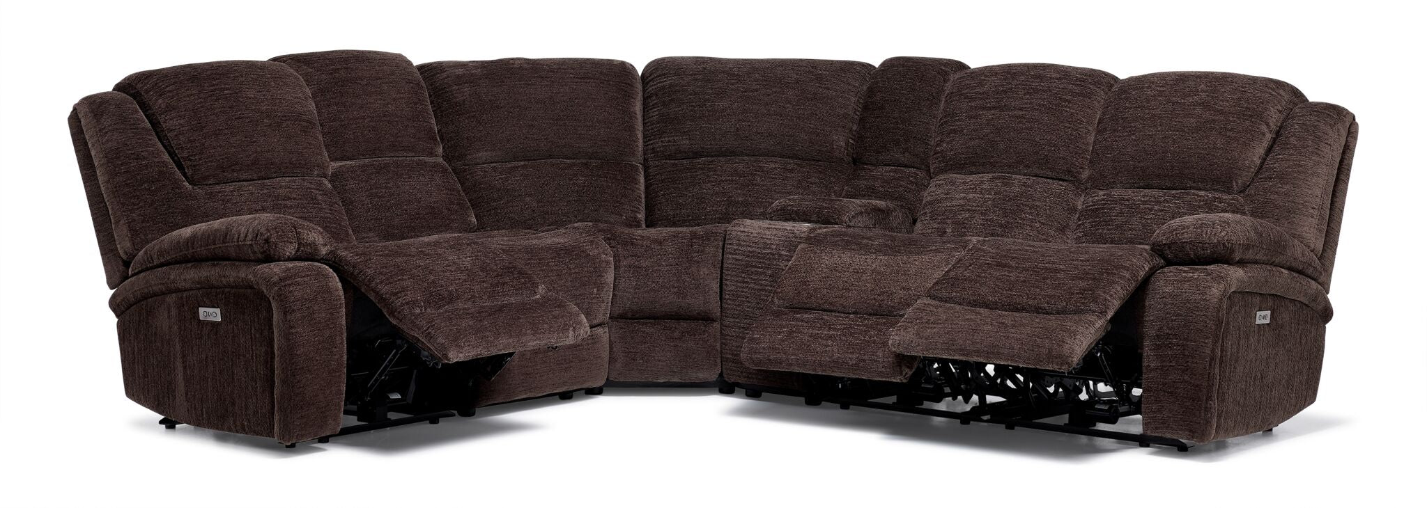 Maxwell 6-Piece Power Reclining Sectional with Console- Brown