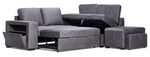 Meadow 3-Piece Sectional with Left-Facing Pop-Up Bed - Grey