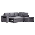 Meadow 3-Piece Sectional with Left-Facing Pop-Up Bed - Grey