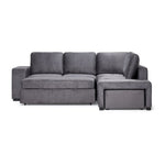 Meadow 3-Piece Sectional with Left-Facing Pop-Up Bed - Grey