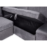 Meadow 3-Piece Sectional with Left-Facing Pop-Up Bed - Grey