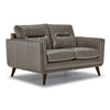 Miguel Leather Loveseat - Stone