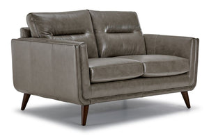 Miguel Leather Loveseat - Stone