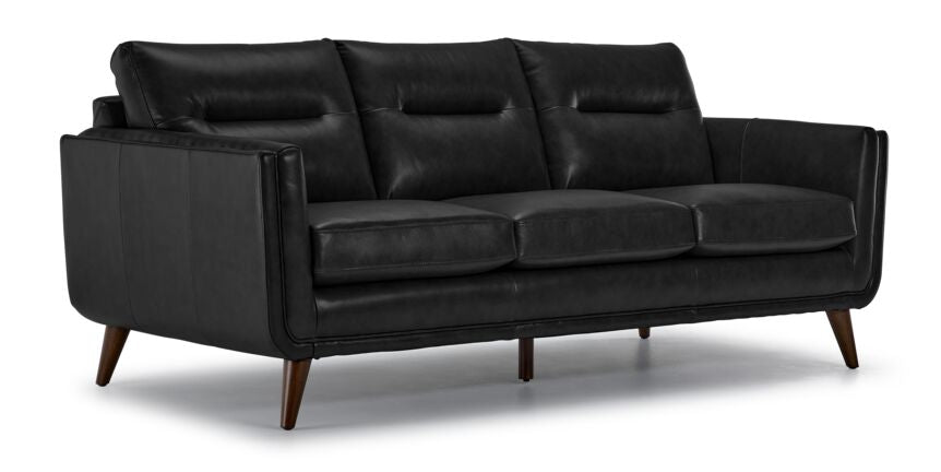 Miguel Leather Sofa and Loveseat Set - Black
