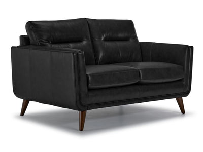 Miguel Leather Loveseat - Black