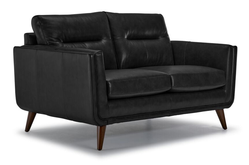Miguel Leather Loveseat - Black