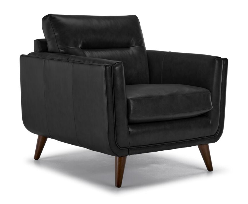 Miguel Leather Sofa, Loveseat and Chair Set - Black