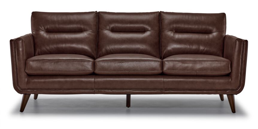 Miguel Leather Sofa - Cobblestone