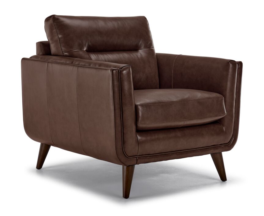 Miguel Leather Sofa and Chair Set - Cobblestone