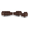 Miguel Leather Sofa, Loveseat and Chair Set - Cobblestone