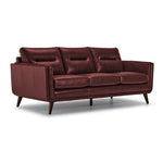 Miguel Leather Sofa and Chair Set - Fire