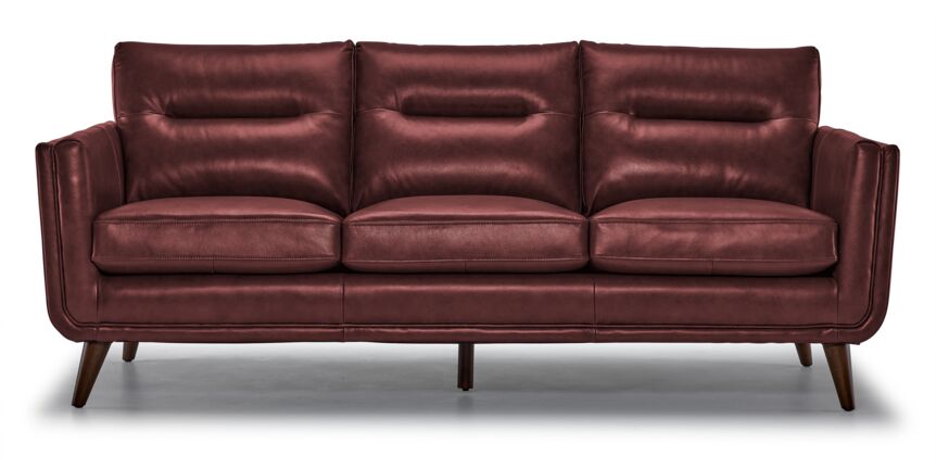 Miguel Leather Sofa - Fire
