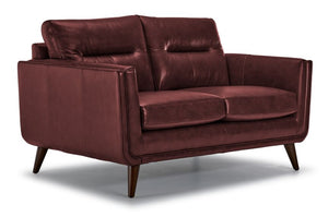 Miguel Leather Loveseat - Fire