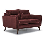 Miguel Leather Sofa, Loveseat and Chair Set - Fire