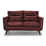 Miguel Leather Loveseat - Fire
