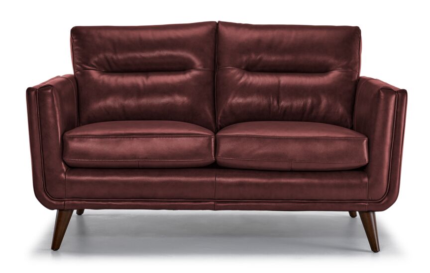 Miguel Leather Loveseat - Fire