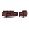 Miguel Leather Sofa and Chair Set - Fire
