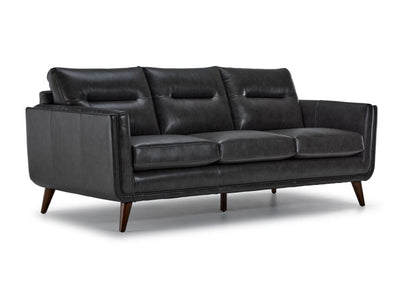Miguel Leather Sofa - Charcoal